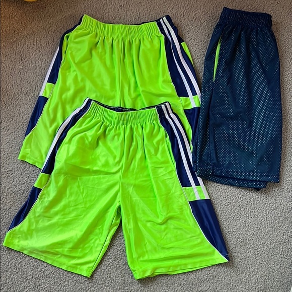 Neon Green Kids Athletic Shorts - Picture 1 of 9